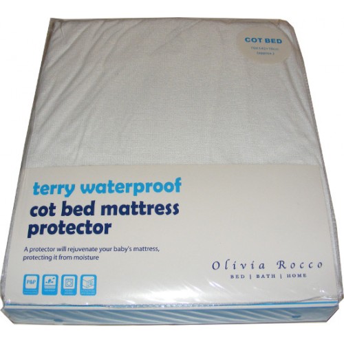 Cot Bed Size Terry Toweling Waterproof Mattress Cover Protector